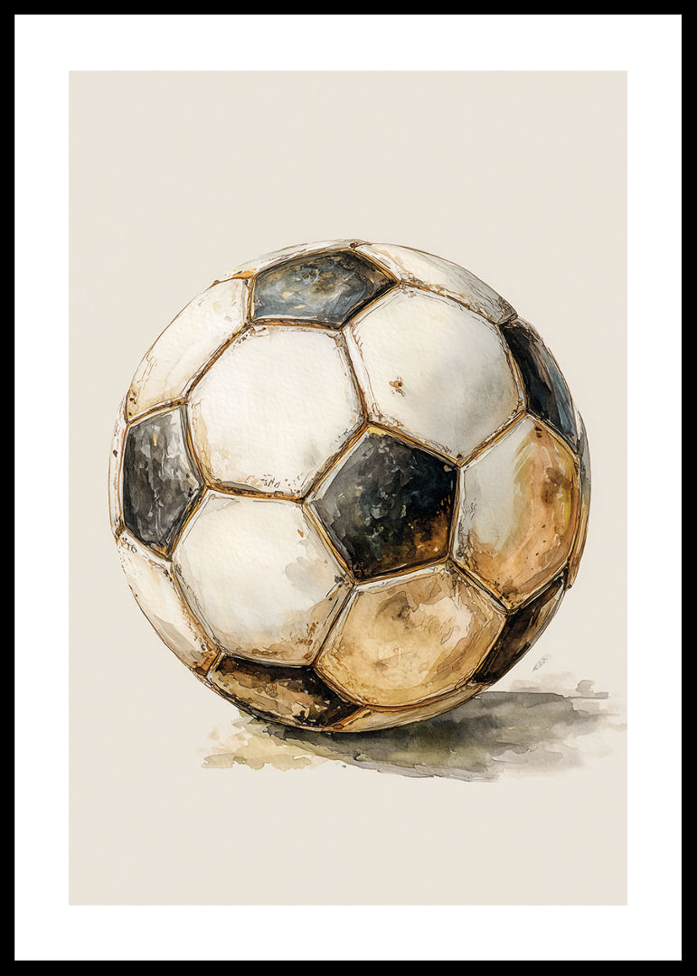 Stará futbalová lopta nesie stopy plynutia času.-12