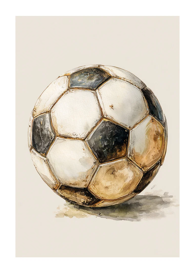 An aged football bears traces of the passage of time.-12
