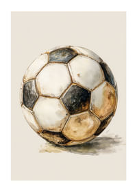 Stará futbalová lopta nesie stopy plynutia času.-1