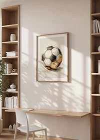 An aged football bears traces of the passage of time.-8