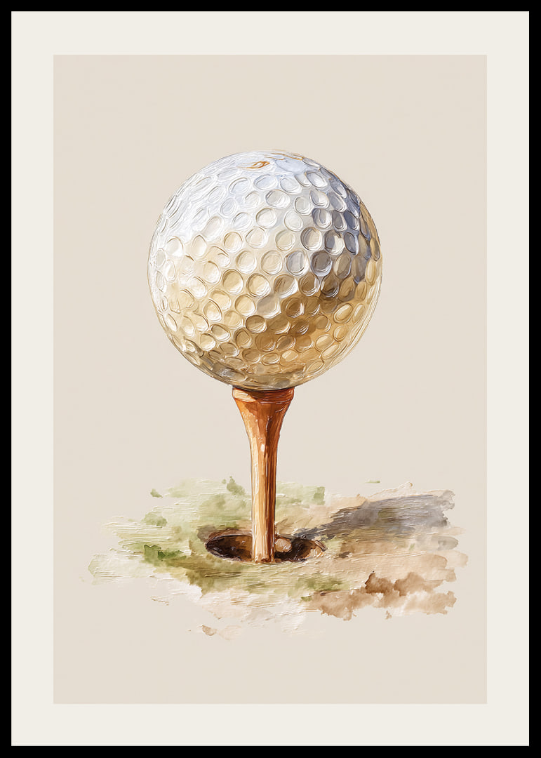 Golfboll på tee mot en mjuk bakgrund.-12