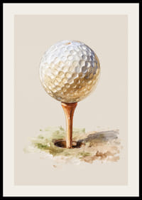 Golfbold på tee mod en blød baggrund.-2