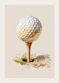 Golfboll på tee mot en mjuk bakgrund.-3