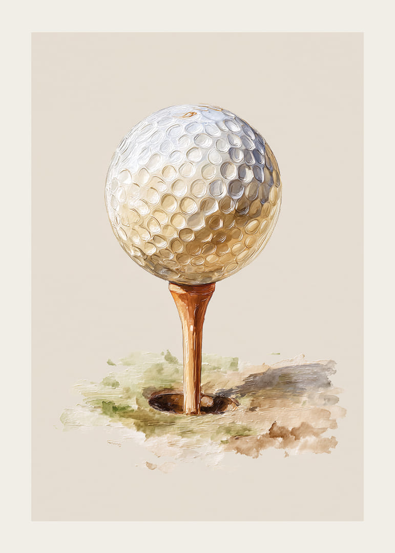 Golfbold på tee mod en blød baggrund.-12