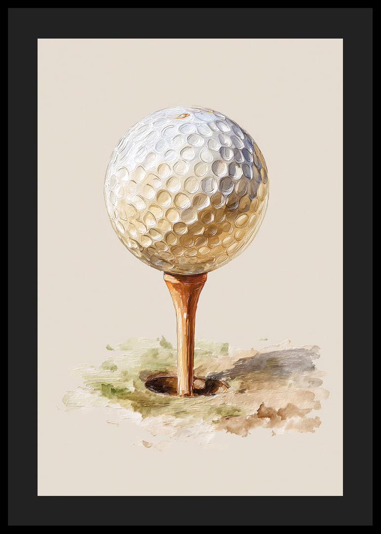 Golfboll på tee mot en mjuk bakgrund.-12