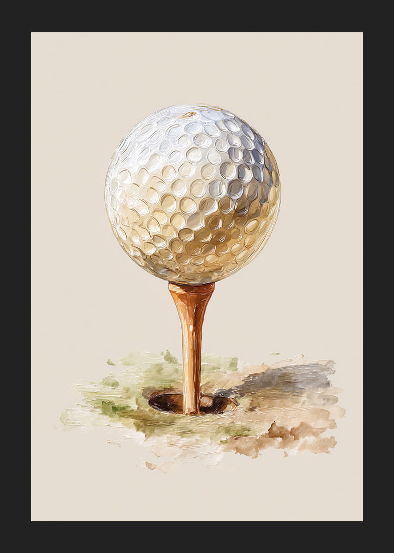 Golfboll på tee mot en mjuk bakgrund.-12