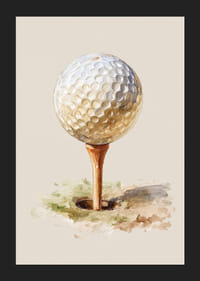 Golfbold på tee mod en blød baggrund.-5