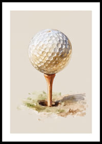 Golfová loptička na odpalisku na mäkkom pozadí.-0