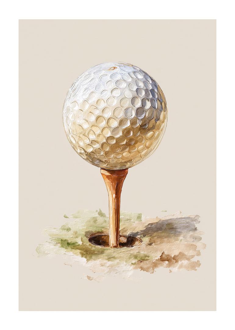 Golfboll på tee mot en mjuk bakgrund.-12