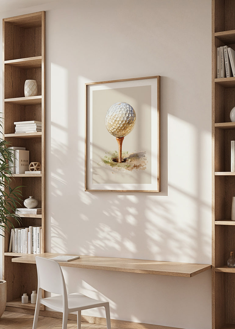 Golfboll på tee mot en mjuk bakgrund.-12