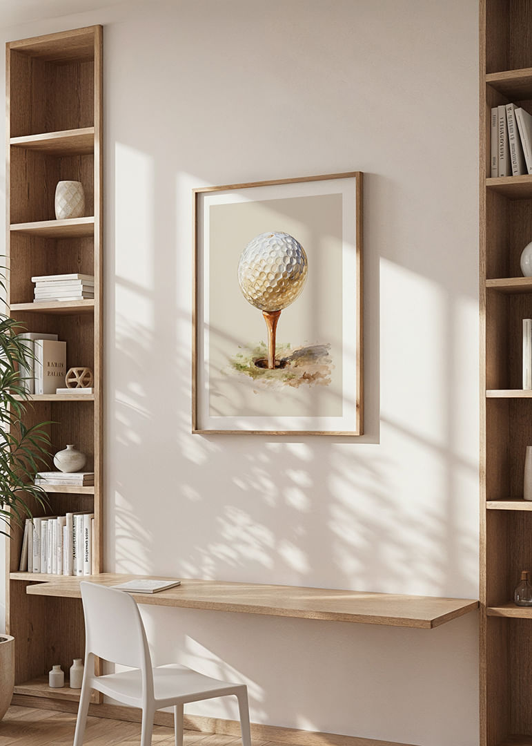 Golfová loptička na odpalisku na mäkkom pozadí.-12