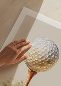 Golfboll på tee mot en mjuk bakgrund.-9