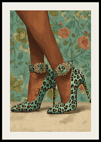 En elegant kombination av leopardmönster och blommig bakgrund.-2