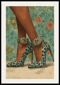 Een elegante combinatie van luipaardprint en bloemenachtergrond.-2