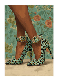 En elegant kombination av leopardmönster och blommig bakgrund.-1