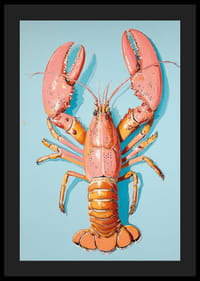 Farverig hummer på en blå baggrund skaber liv og energi.-4