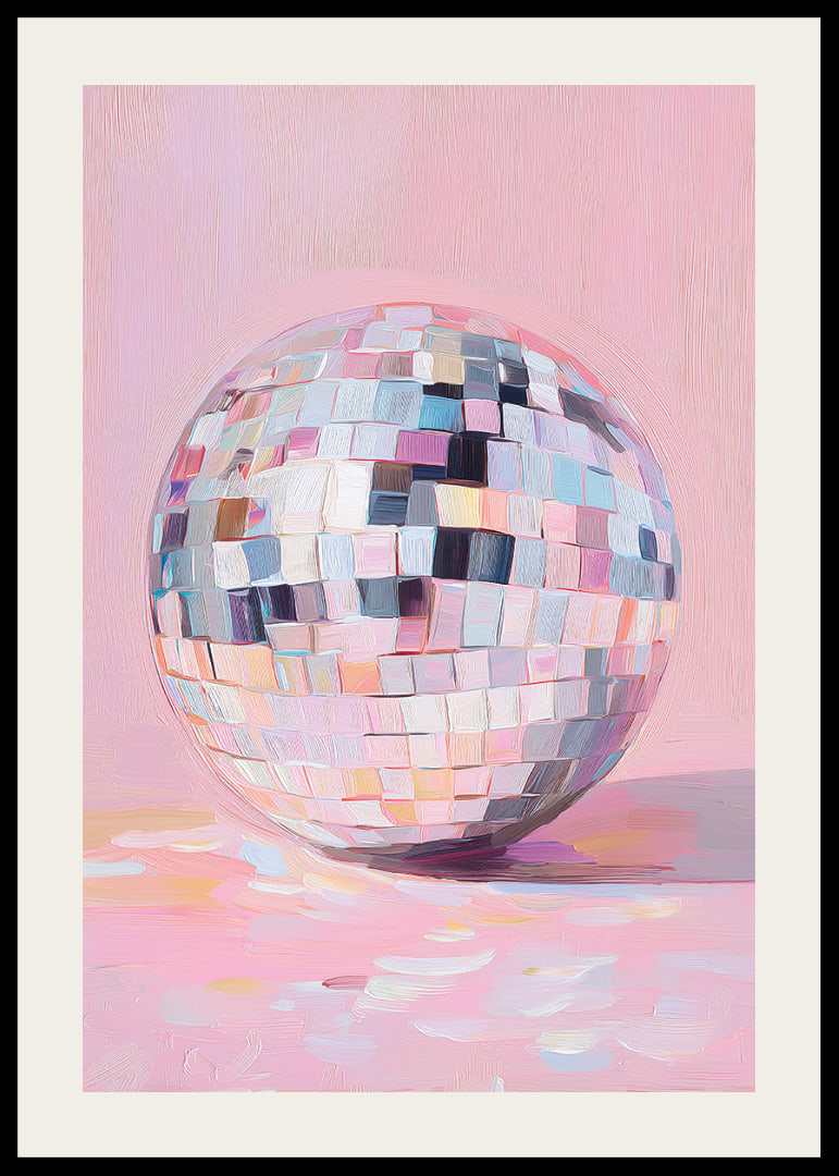 A magical disco ball sparkles in soft pastel tones.-12