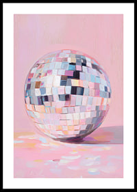 A magical disco ball sparkles in soft pastel tones.-0
