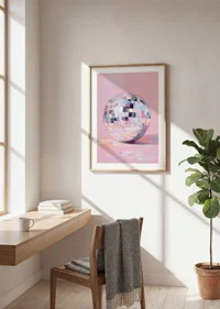 A magical disco ball sparkles in soft pastel tones.-8