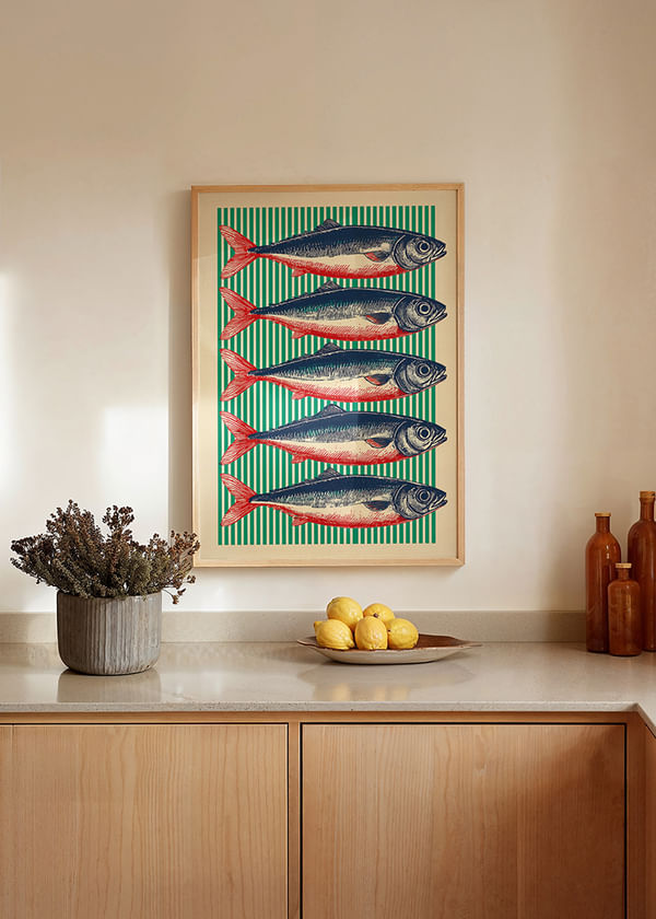 Poster Retro Fish Harmony crossfade