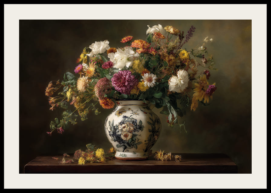 Et blomsterarrangement, der spreder tidløs skønhed.-12