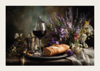 Un'affascinante composizione di fiori e vino in splendida armonia.-3