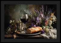 Un'affascinante composizione di fiori e vino in splendida armonia.-4