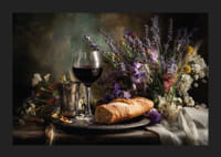 Un'affascinante composizione di fiori e vino in splendida armonia.-5