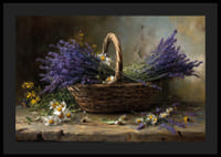 En kurv fyldt med lilla lavendel og margueritter skaber ro.-4