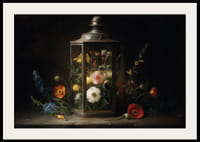 Colorful flowers in a vintage lantern brighten up the room.-2