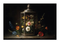 Des fleurs colorées dans une lanterne vintage égayent la pièce.-1
