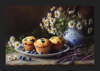 Flowers and muffins create a rural idyll.-5