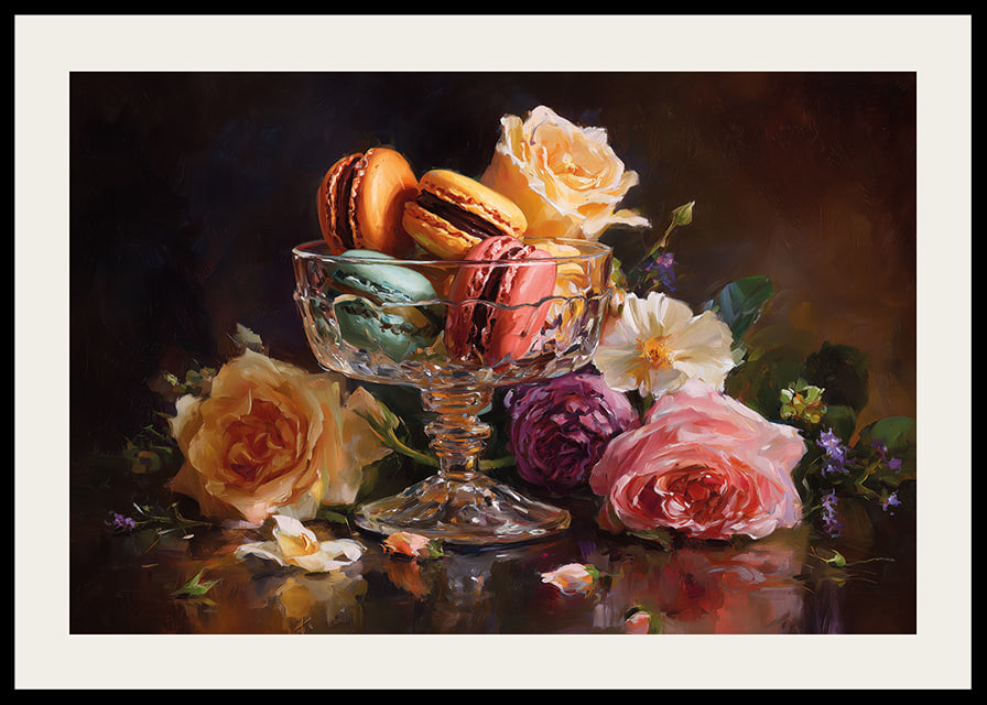 A work of art of macarons and roses in perfect harmony.-12