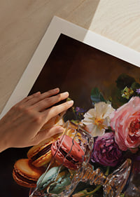 A work of art of macarons and roses in perfect harmony.-9
