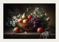 Un bol rempli de fruits frais et de fleurs dégage une beauté intemporelle.-3