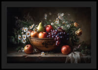 Un bol rempli de fruits frais et de fleurs dégage une beauté intemporelle.-4