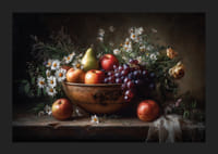 Un bol rempli de fruits frais et de fleurs dégage une beauté intemporelle.-5