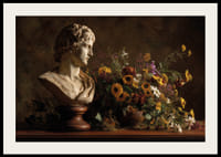 Klassieke buste met levendige bloemendetails.-2