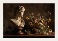 Klassisk byst med livfull blomsterrikedom.-3