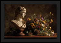 Klassieke buste met levendige bloemendetails.-4