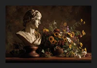 Klassisk byst med livfull blomsterrikedom.-5