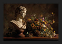 Klassieke buste met levendige bloemendetails.-5