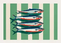 Colorful sardines arrange themselves in perfect symmetry.-3