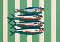 Colorful sardines arrange themselves in perfect symmetry.-7