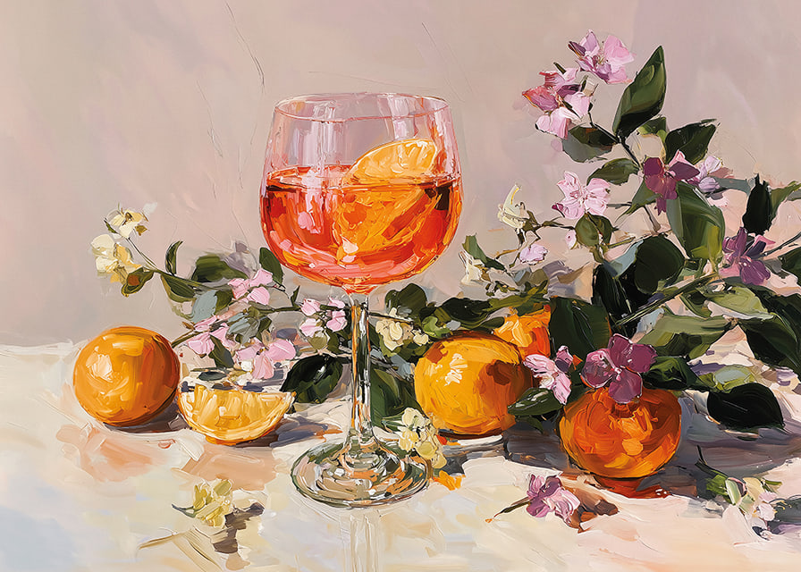 Ett glas fyllt med citrus och blommor skapar livfullhet och elegans.-12
