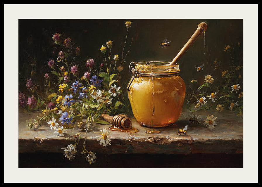 The golden honey of the sun surrounded by the colorful symphony of flowers.-12
