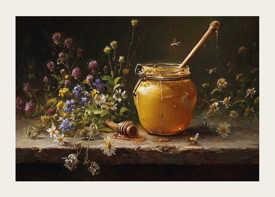 The golden honey of the sun surrounded by the colorful symphony of flowers.-12