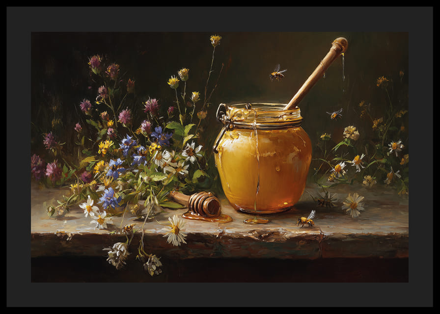 Solens gyldne honning omgivet af den farverige symfoni af blomster.-12