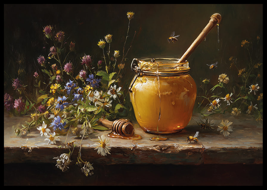 The golden honey of the sun surrounded by the colorful symphony of flowers.-12