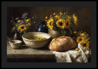 Gnistrande blommor och bröd i en varm och jordnära atmosfär.-4